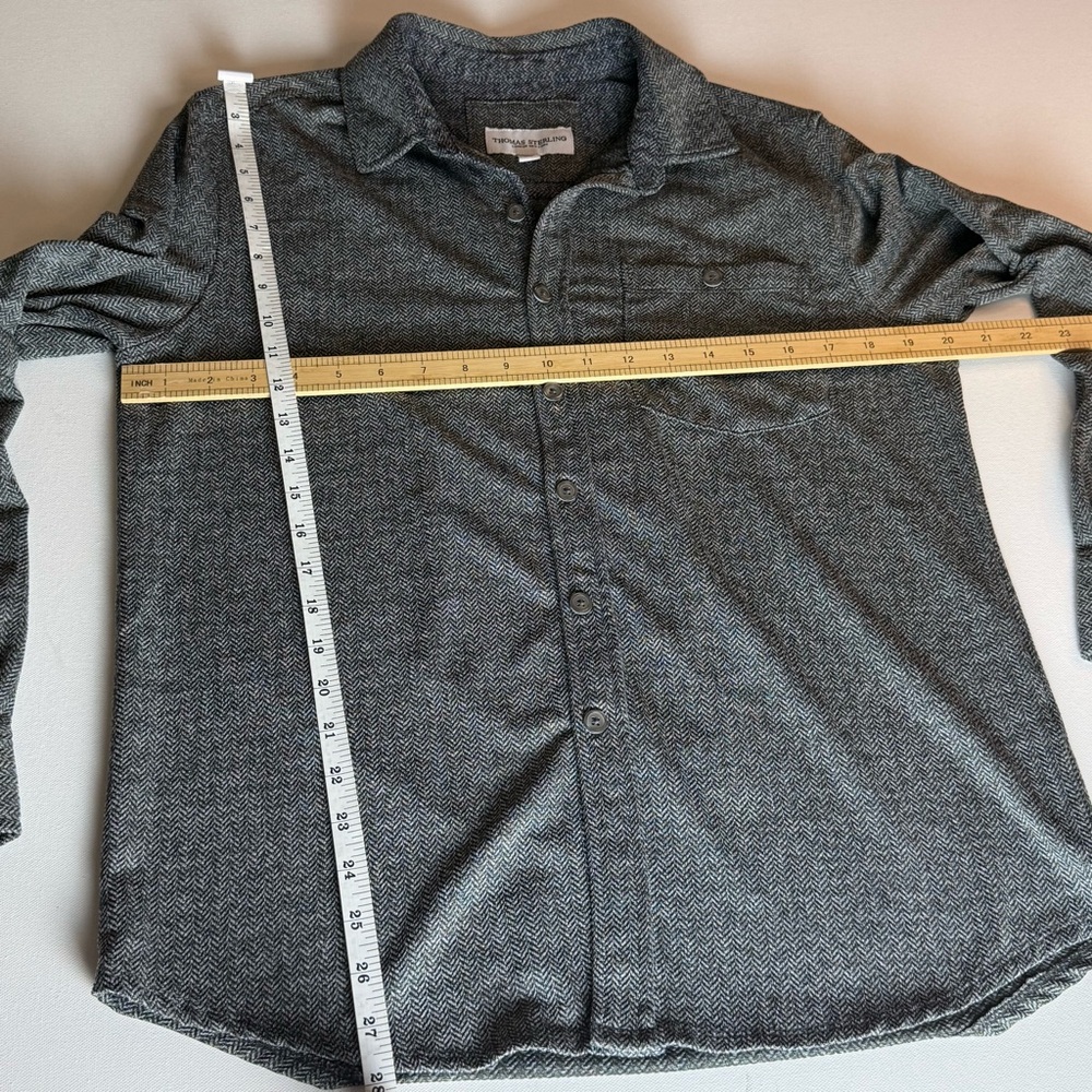 Thomas Sterling Herringbone Button-Down Shirt Men… - image 5